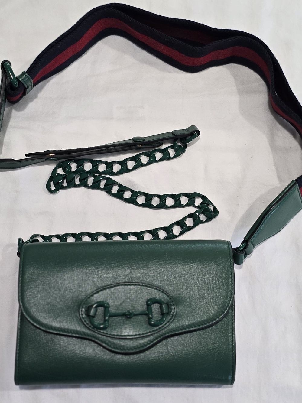 1955 Horsebit Chain Leather Crossbody Bag